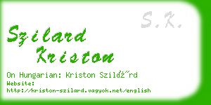 szilard kriston business card